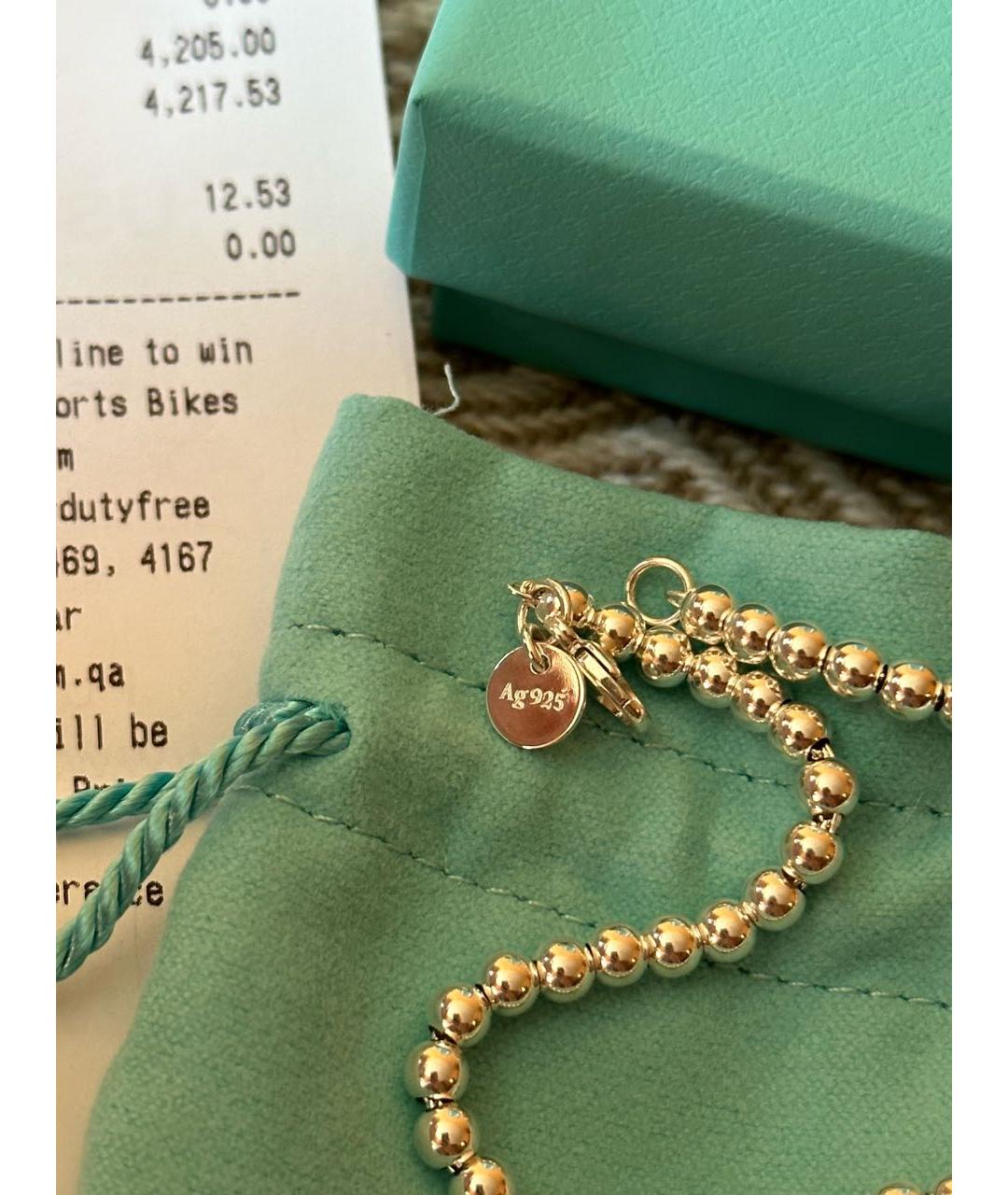 TIFFANY&CO Бирюзовый серебряный браслет, фото 6
