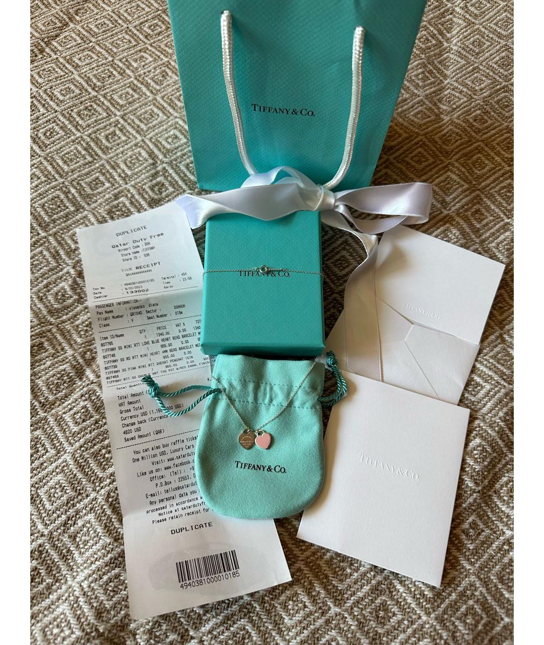 TIFFANY&CO Розовая серебряная цепочка, фото 3