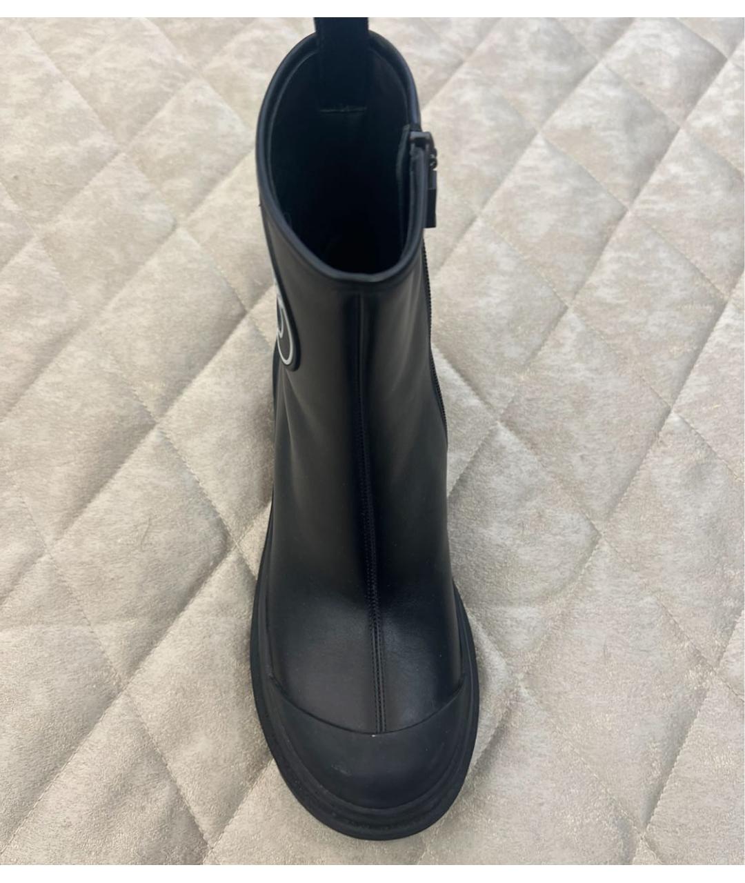 CHRISTIAN DIOR Черные кожаные сапоги, фото 3