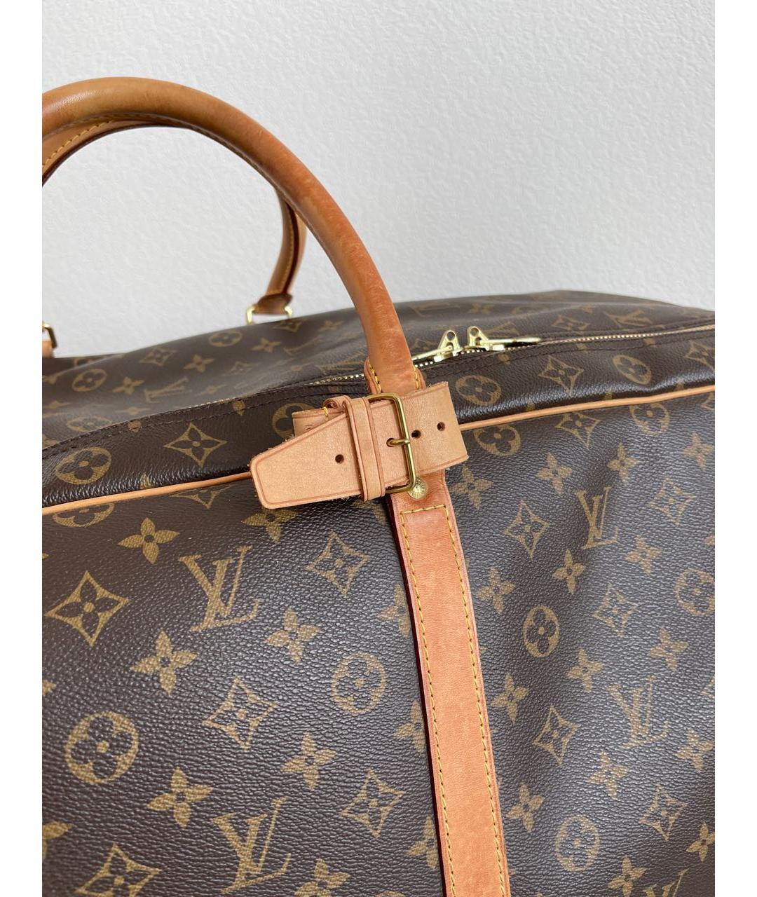 LOUIS VUITTON Коричневая кожаная дорожная/спортивная сумка, фото 5