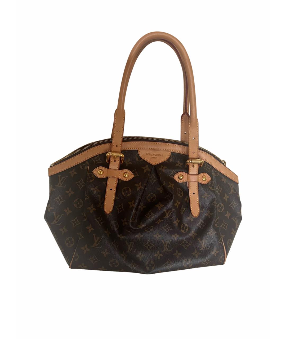 LOUIS VUITTON Коричневая кожаная сумка с короткими ручками, фото 1