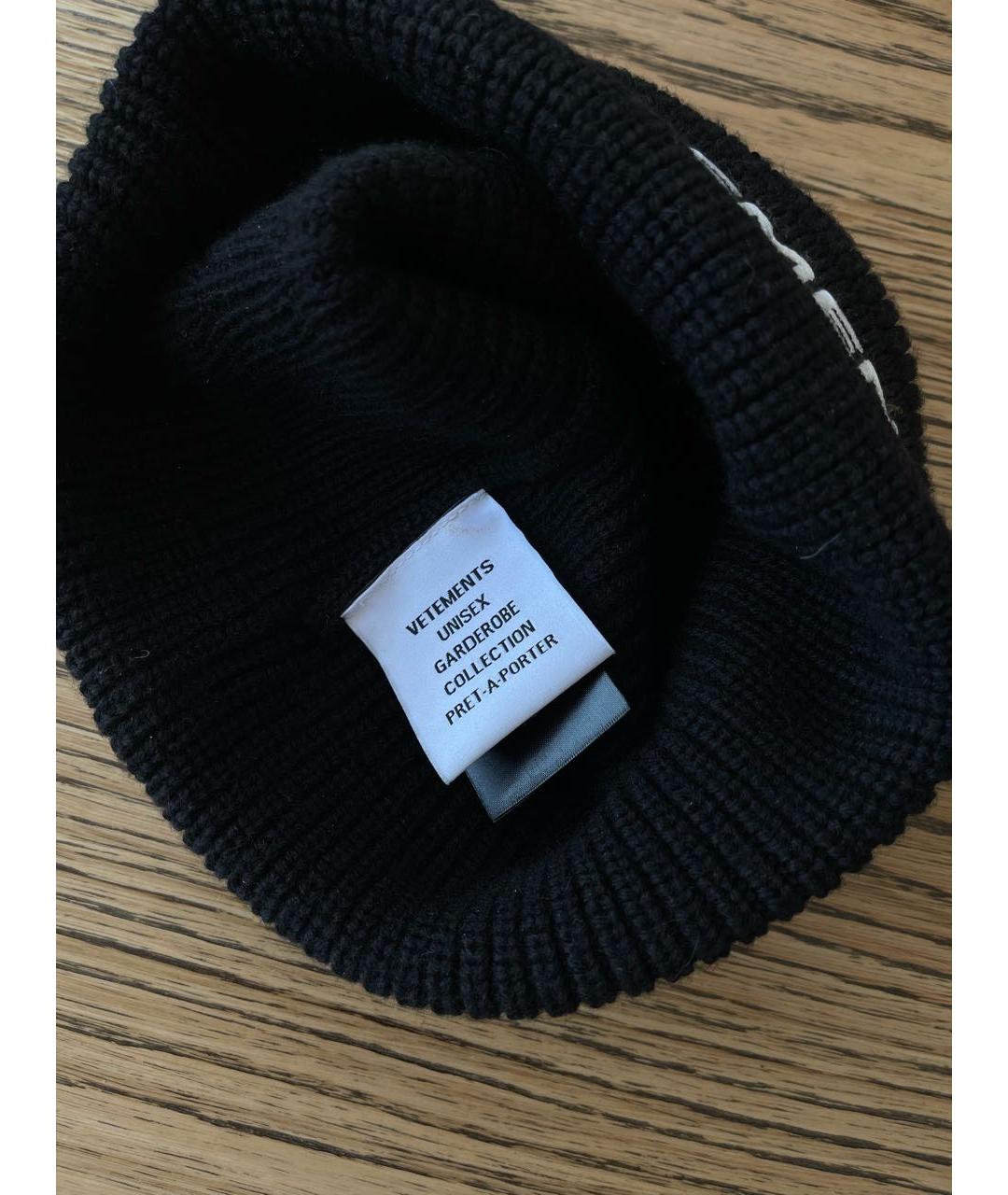 VETEMENTS Черная шерстяная шапка, фото 4