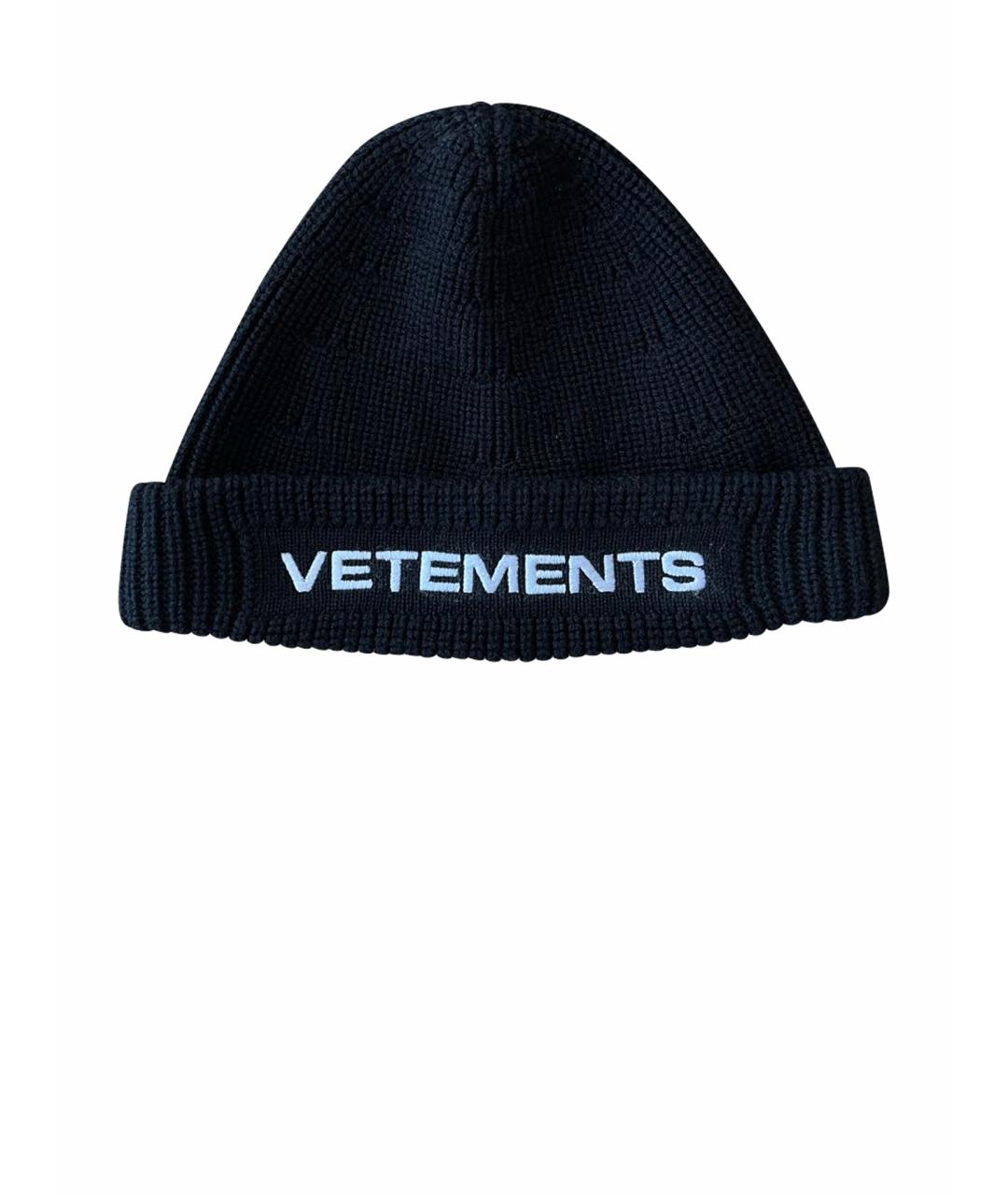 VETEMENTS Черная шерстяная шапка, фото 1