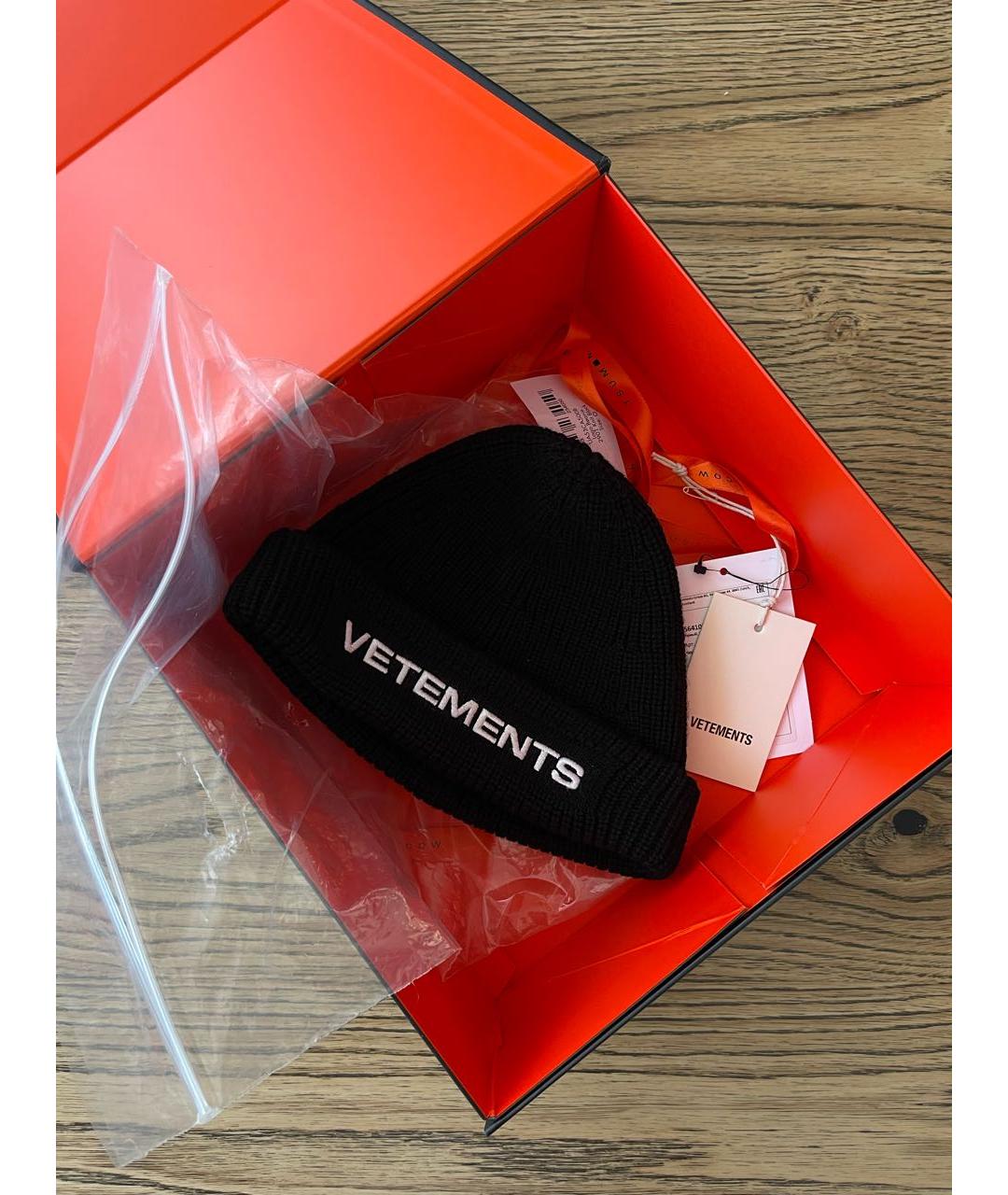 VETEMENTS Черная шерстяная шапка, фото 5