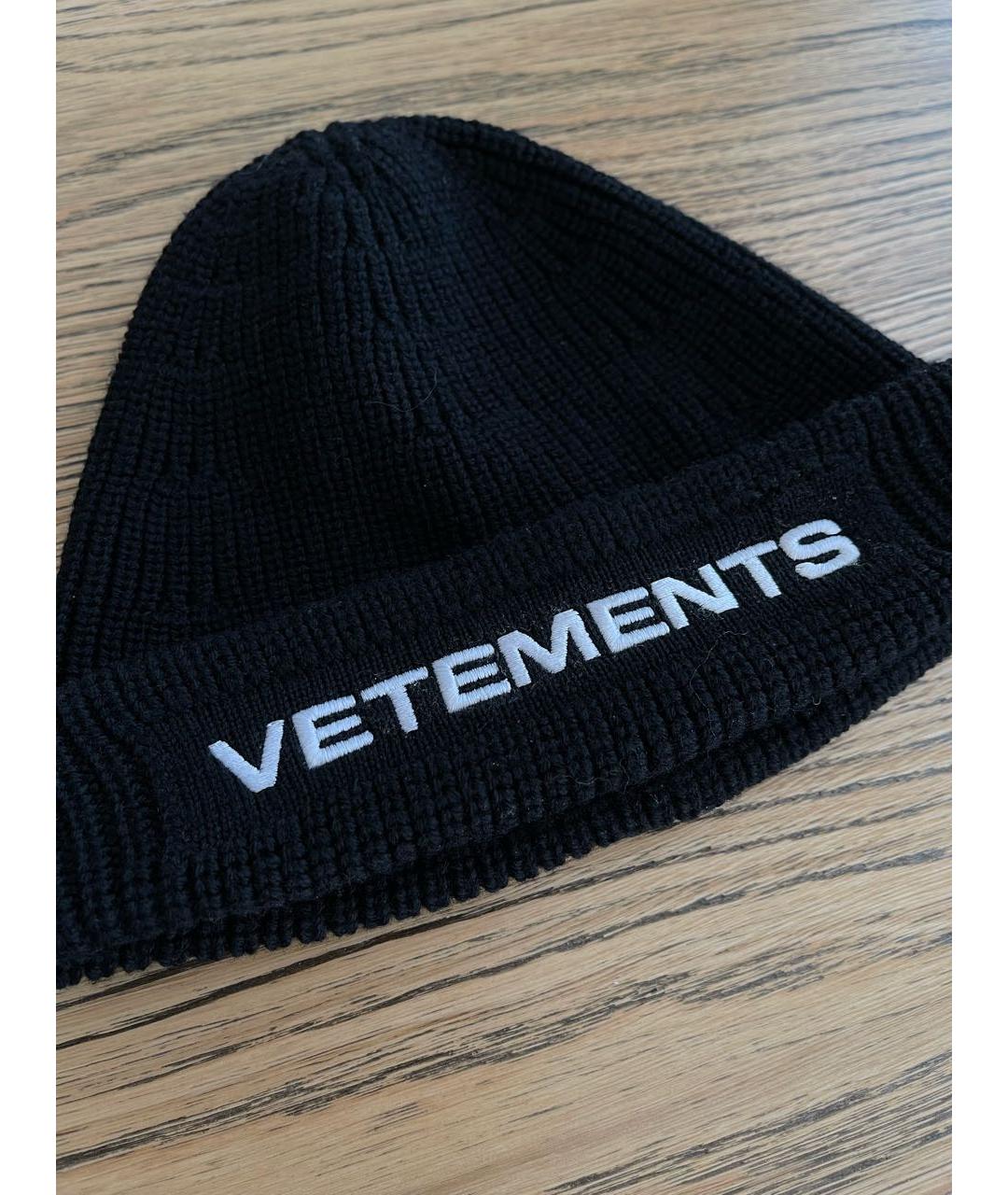 VETEMENTS Черная шерстяная шапка, фото 3