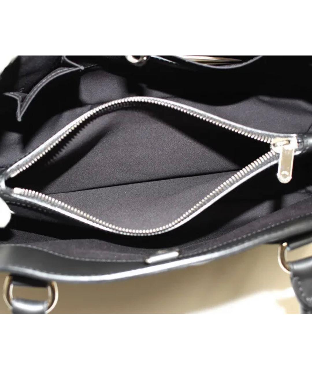 LOUIS VUITTON Черная кожаная сумка тоут, фото 4