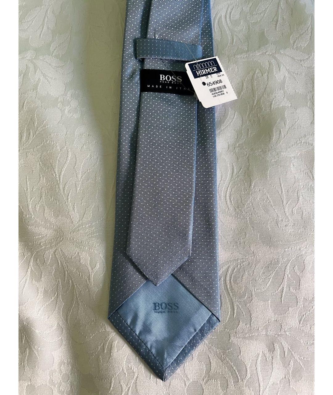 HUGO BOSS Голубой шелковый галстук, фото 2