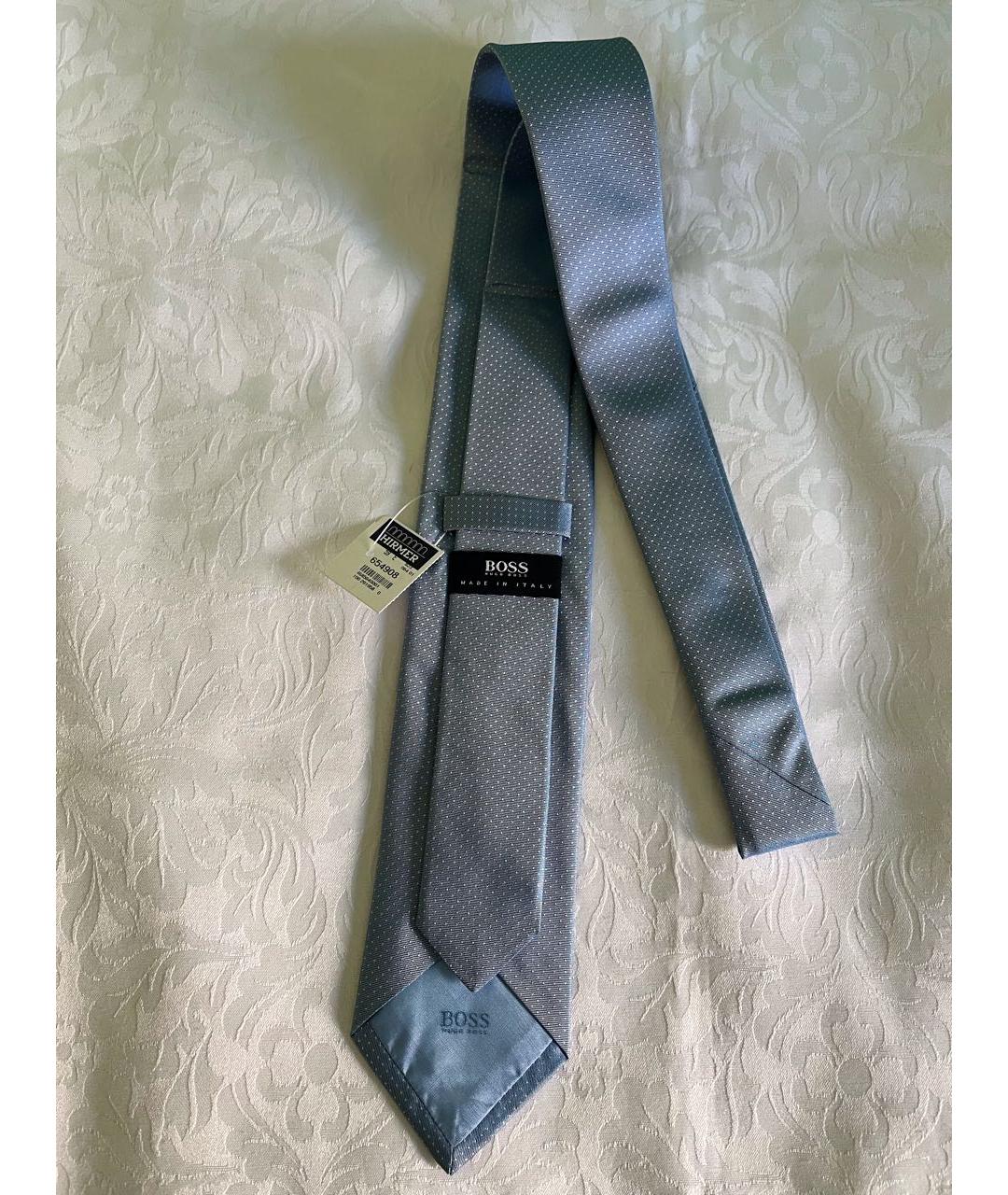 HUGO BOSS Голубой шелковый галстук, фото 3