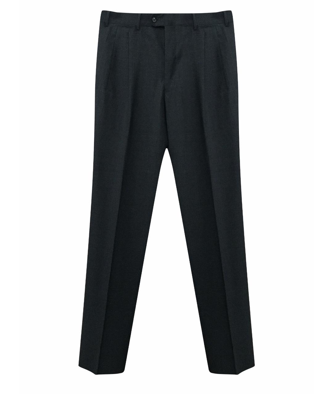 ERMENEGILDO ZEGNA Черные шерстяные классические брюки, фото 1