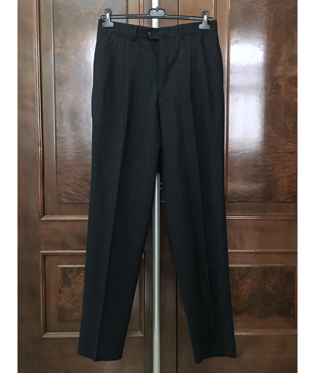 ERMENEGILDO ZEGNA Черные шерстяные классические брюки, фото 7