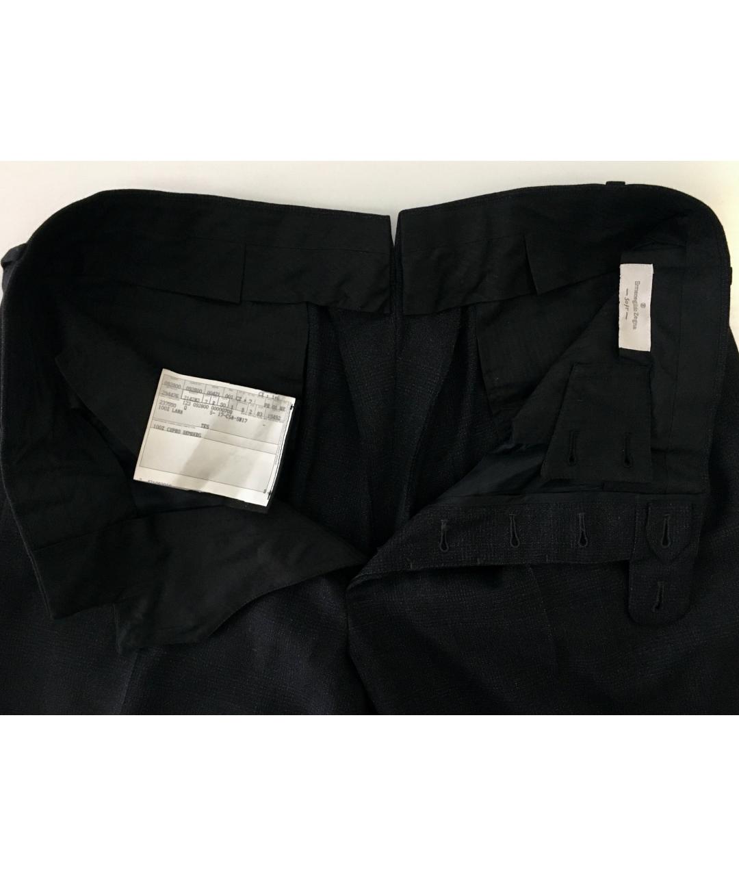 ERMENEGILDO ZEGNA Черные шерстяные классические брюки, фото 3