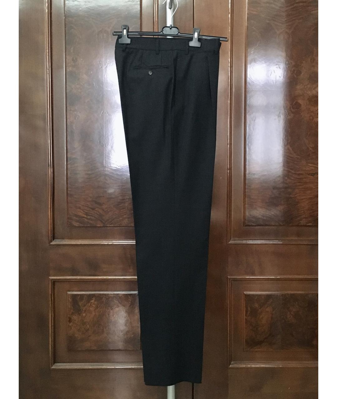 ERMENEGILDO ZEGNA Черные шерстяные классические брюки, фото 2