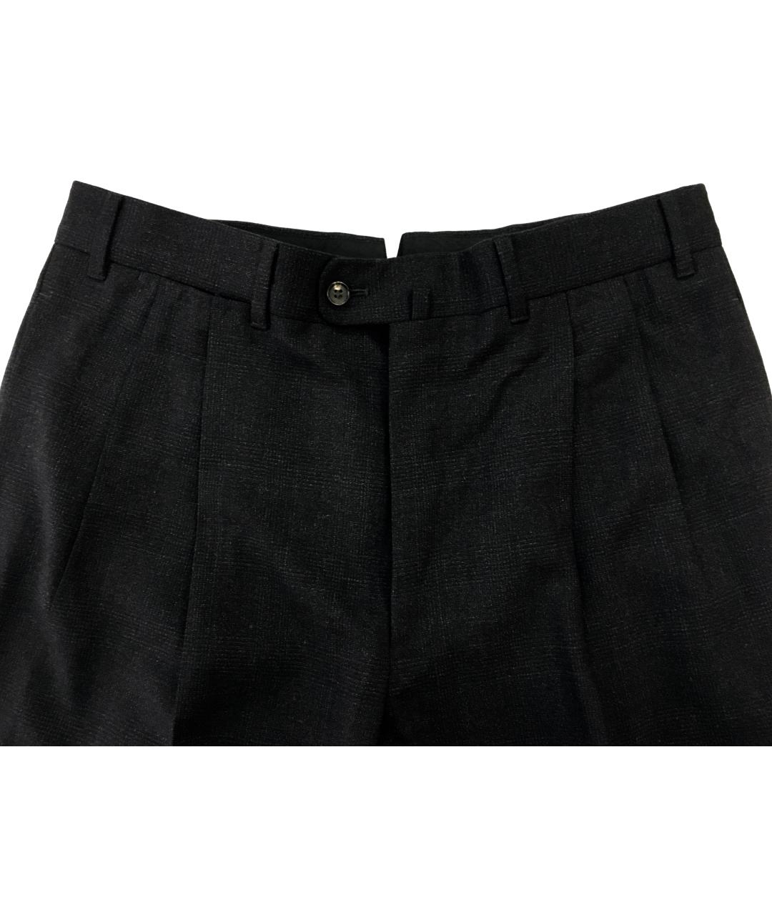 ERMENEGILDO ZEGNA Черные шерстяные классические брюки, фото 5