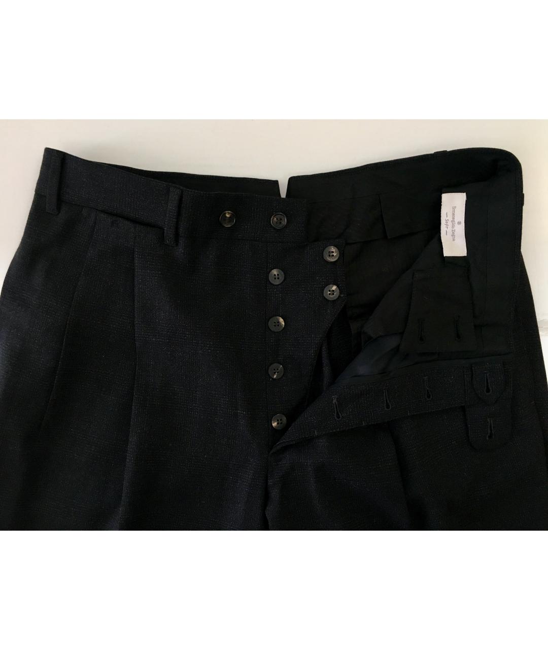 ERMENEGILDO ZEGNA Черные шерстяные классические брюки, фото 4