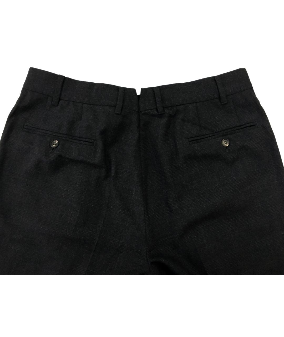 ERMENEGILDO ZEGNA Черные шерстяные классические брюки, фото 6