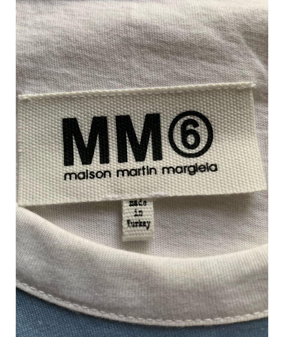 MM6 MAISON MARGIELA Голубая хлопковая майка, фото 6