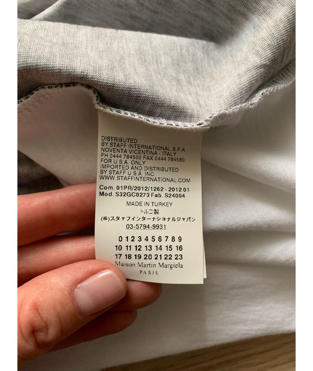 MM6 MAISON MARGIELA Голубая хлопковая майка, фото 3