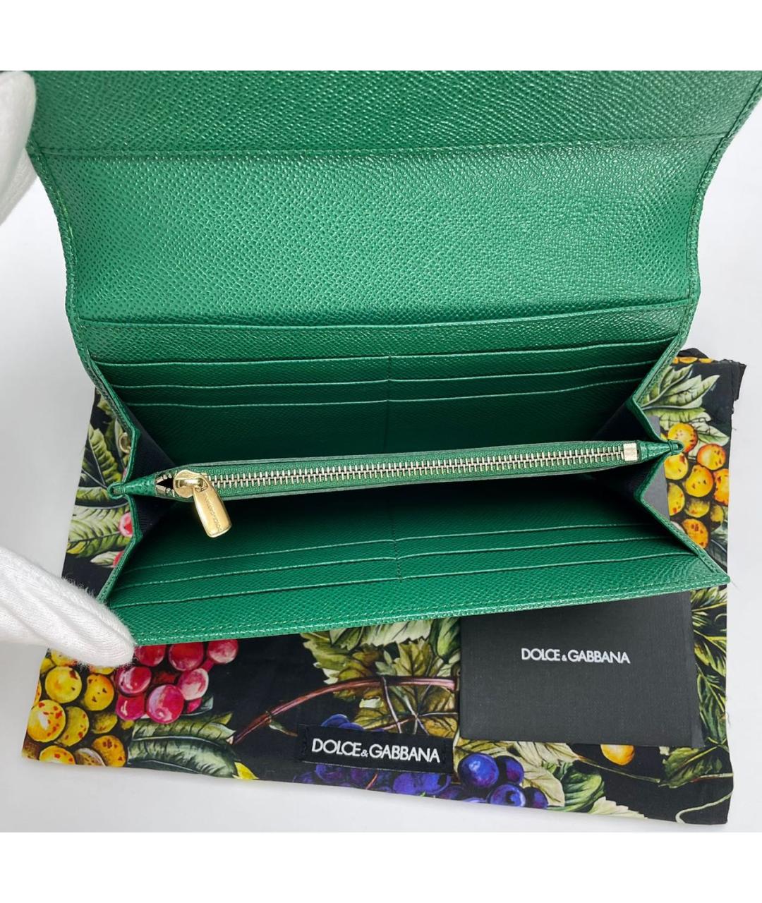 DOLCE&GABBANA Зеленая кожаная сумка с короткими ручками, фото 7