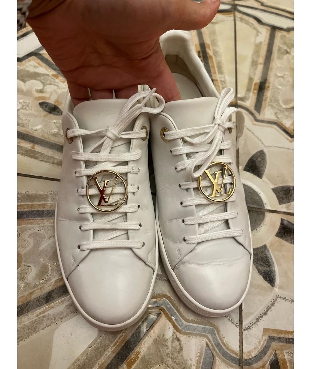 LOUIS VUITTON Белые кожаные кроссовки, фото 7