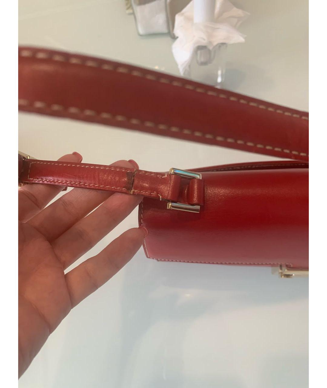 GUCCI Красная кожаная сумка с короткими ручками, фото 6