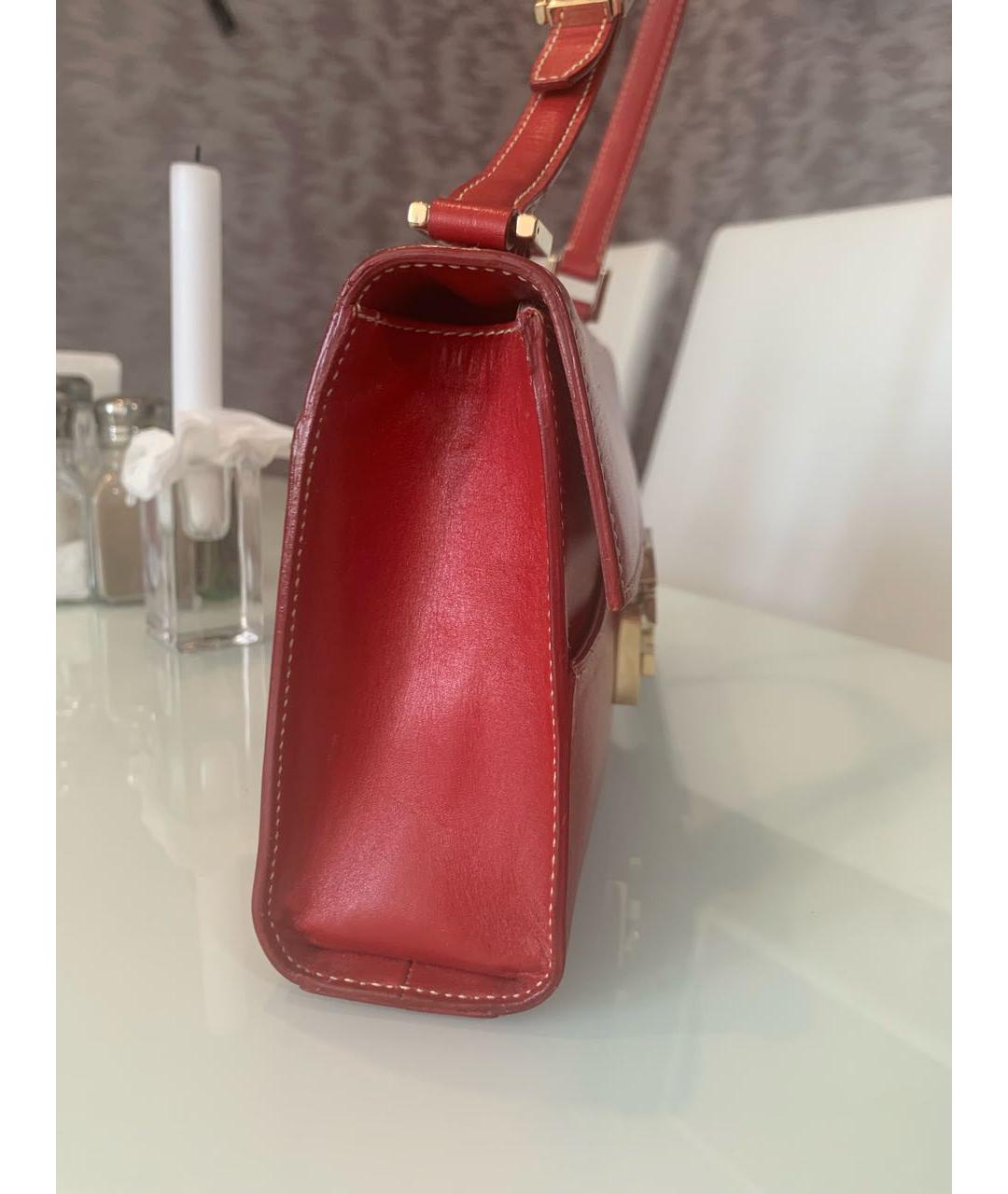 GUCCI Красная кожаная сумка с короткими ручками, фото 2