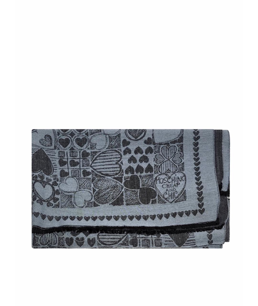 MOSCHINO Серый шерстяной платок, фото 1