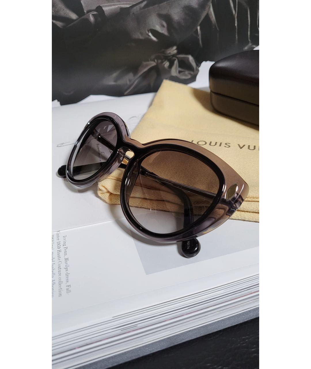 LOUIS VUITTON Коричневые пластиковые солнцезащитные очки, фото 5