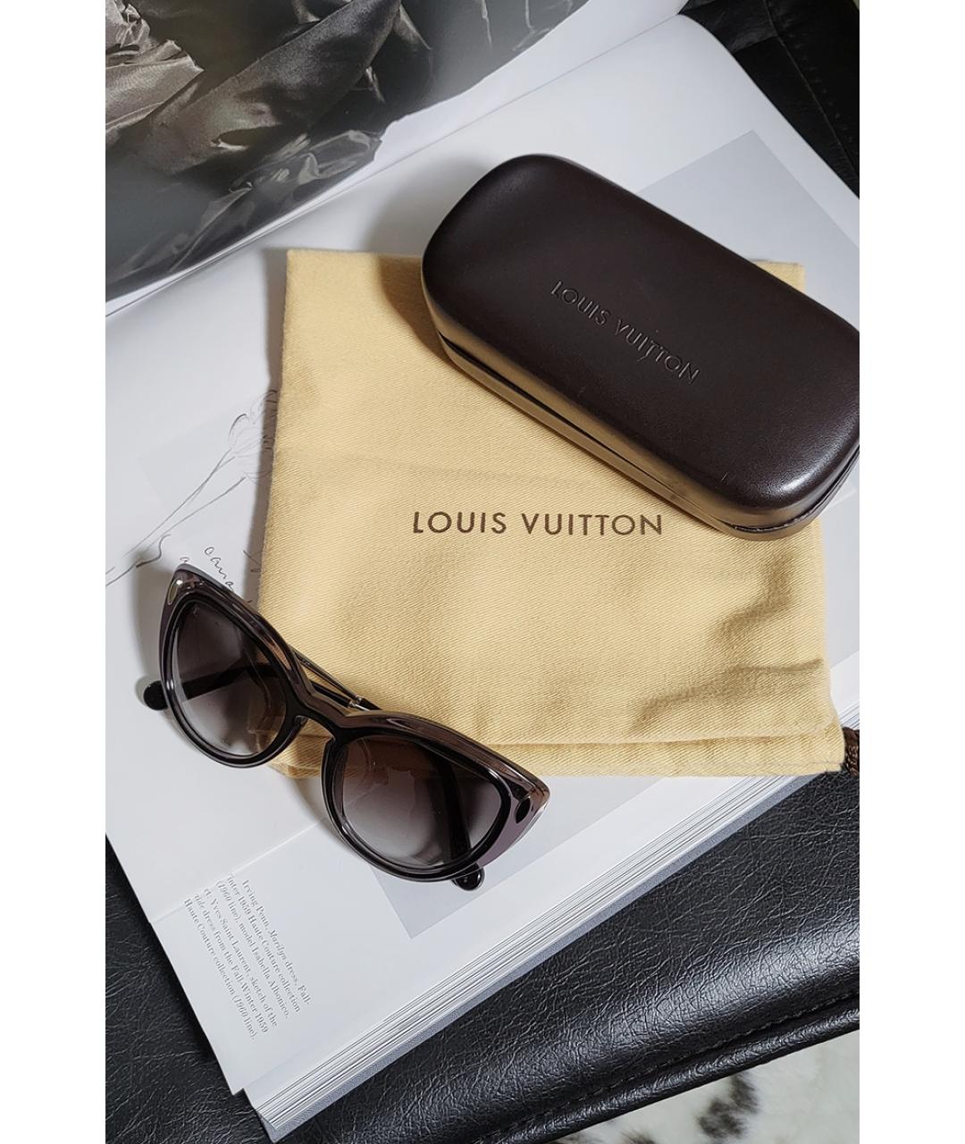 LOUIS VUITTON Коричневые пластиковые солнцезащитные очки, фото 4