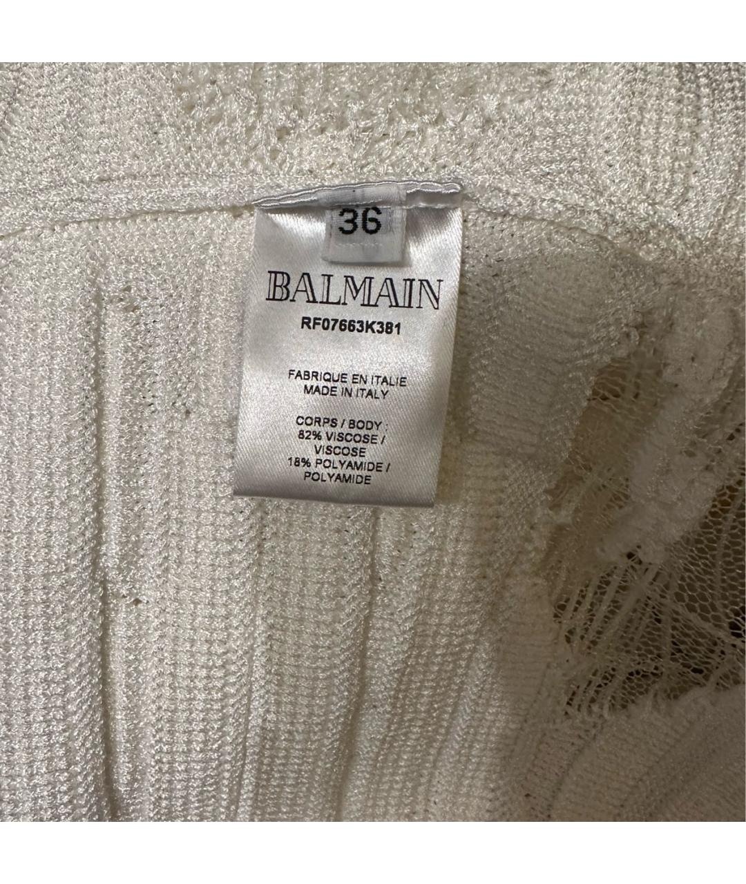 BALMAIN Белый вискозный кардиган, фото 5