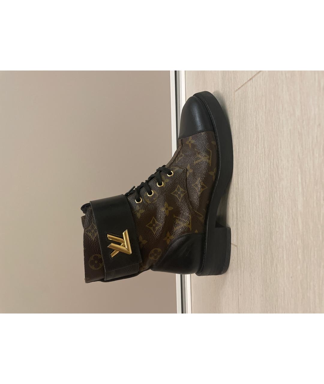 LOUIS VUITTON Черные кожаные ботинки, фото 6