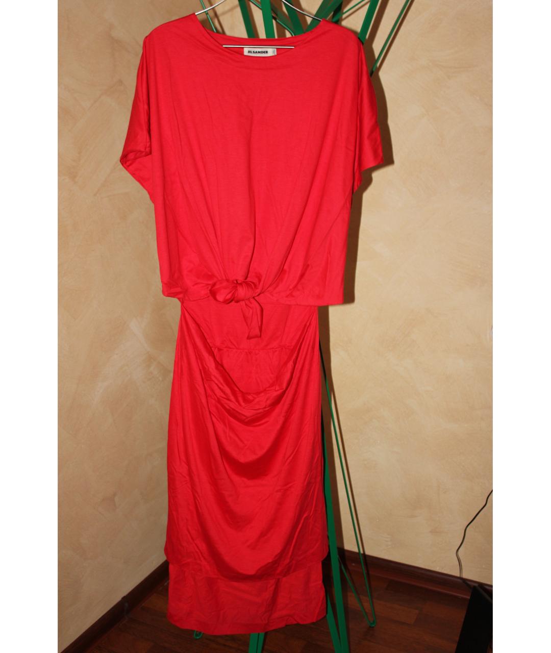 JIL SANDER Красное повседневное платье, фото 8