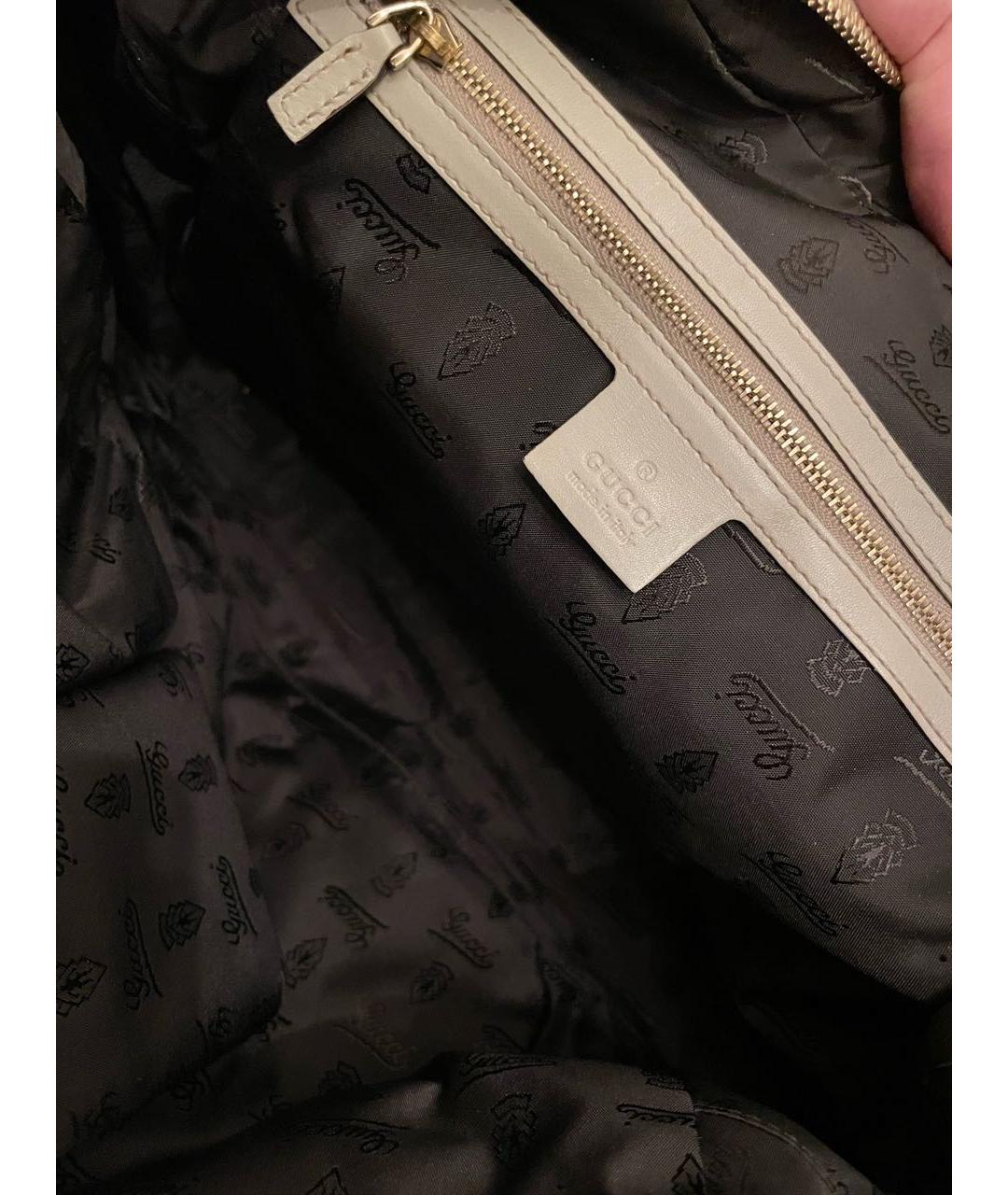 GUCCI Бежевая сумка с короткими ручками из экзотической кожи, фото 3