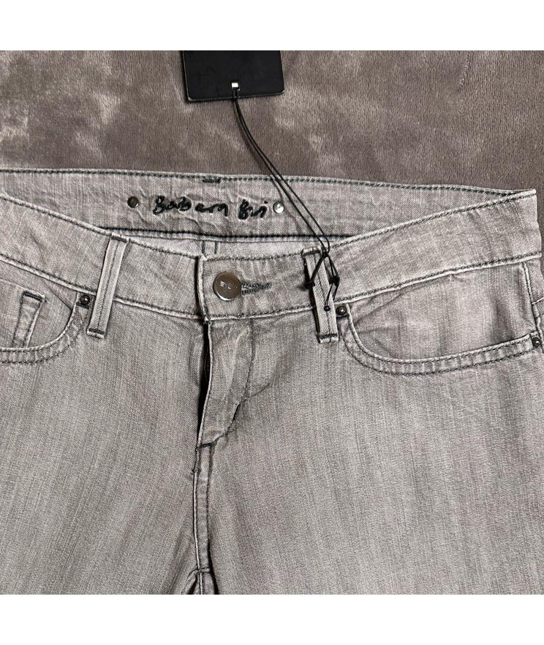 BARBARA BUI Серые хлопковые прямые джинсы, фото 4