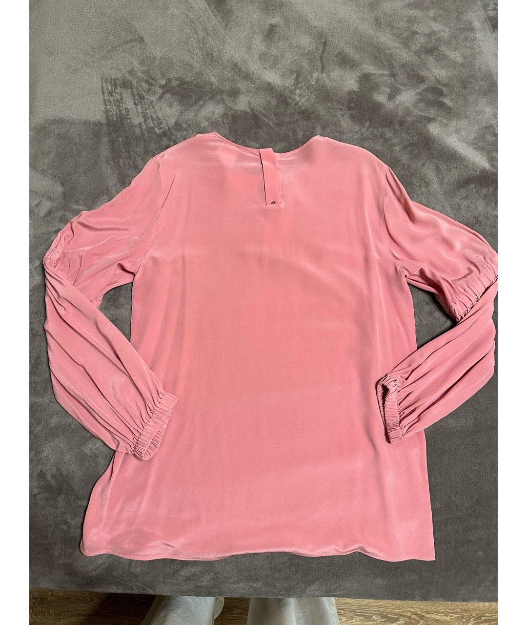 SPORTMAX Розовая шелковая блузы, фото 2