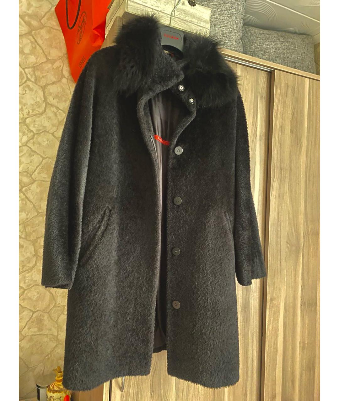 MAX MARA STUDIO Черное пальто, фото 3