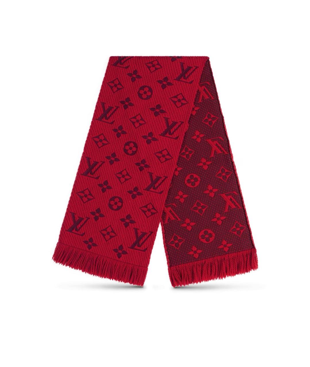 LOUIS VUITTON Красный шерстяной шарф, фото 5