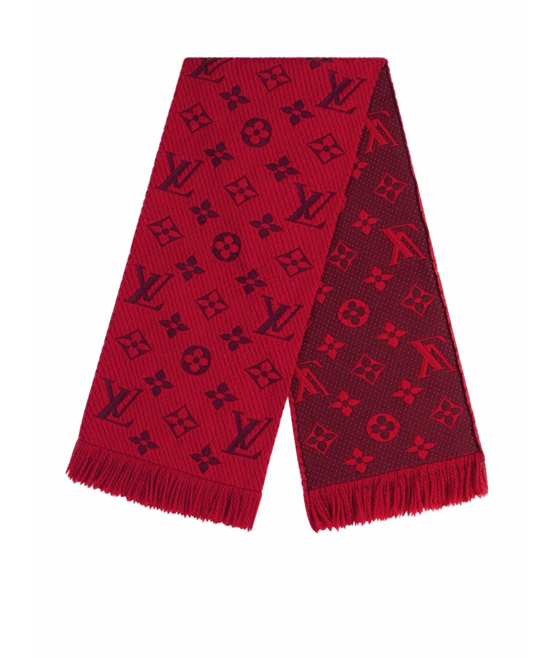 LOUIS VUITTON Красный шерстяной шарф, фото 1