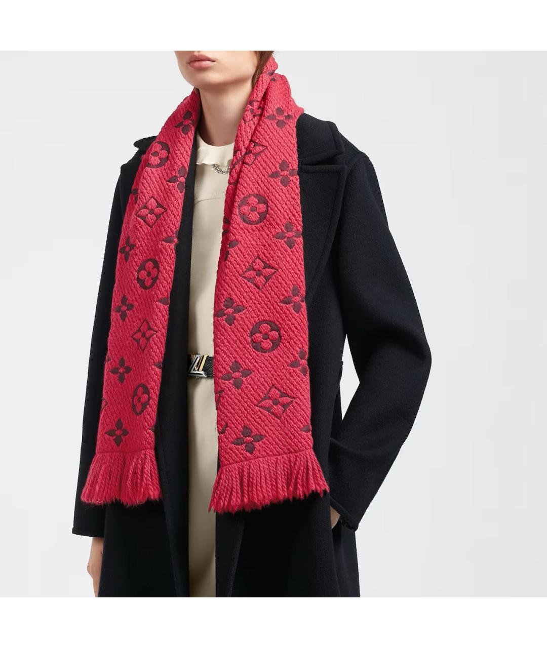 LOUIS VUITTON Красный шерстяной шарф, фото 3