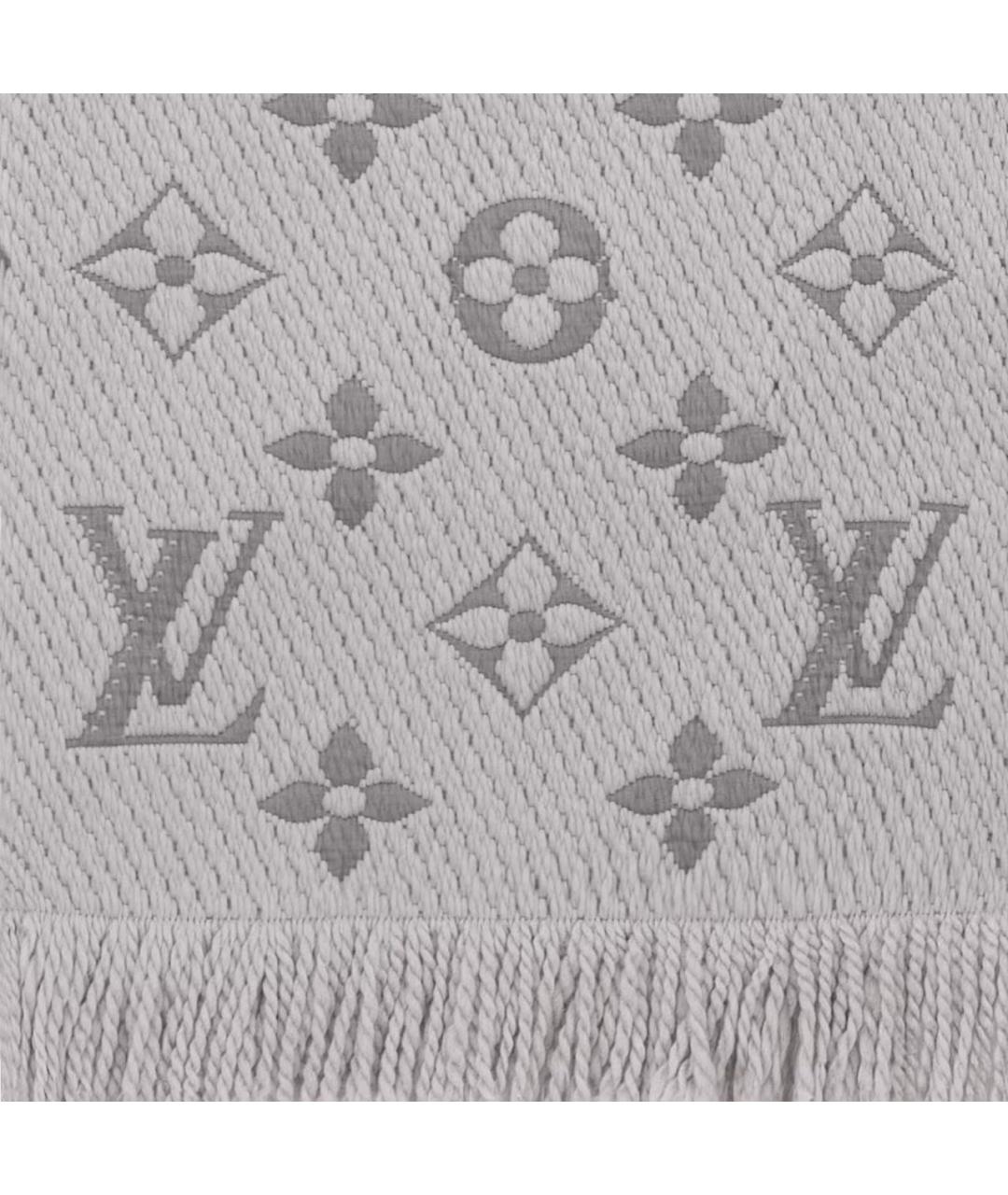 LOUIS VUITTON Серый шерстяной шарф, фото 2