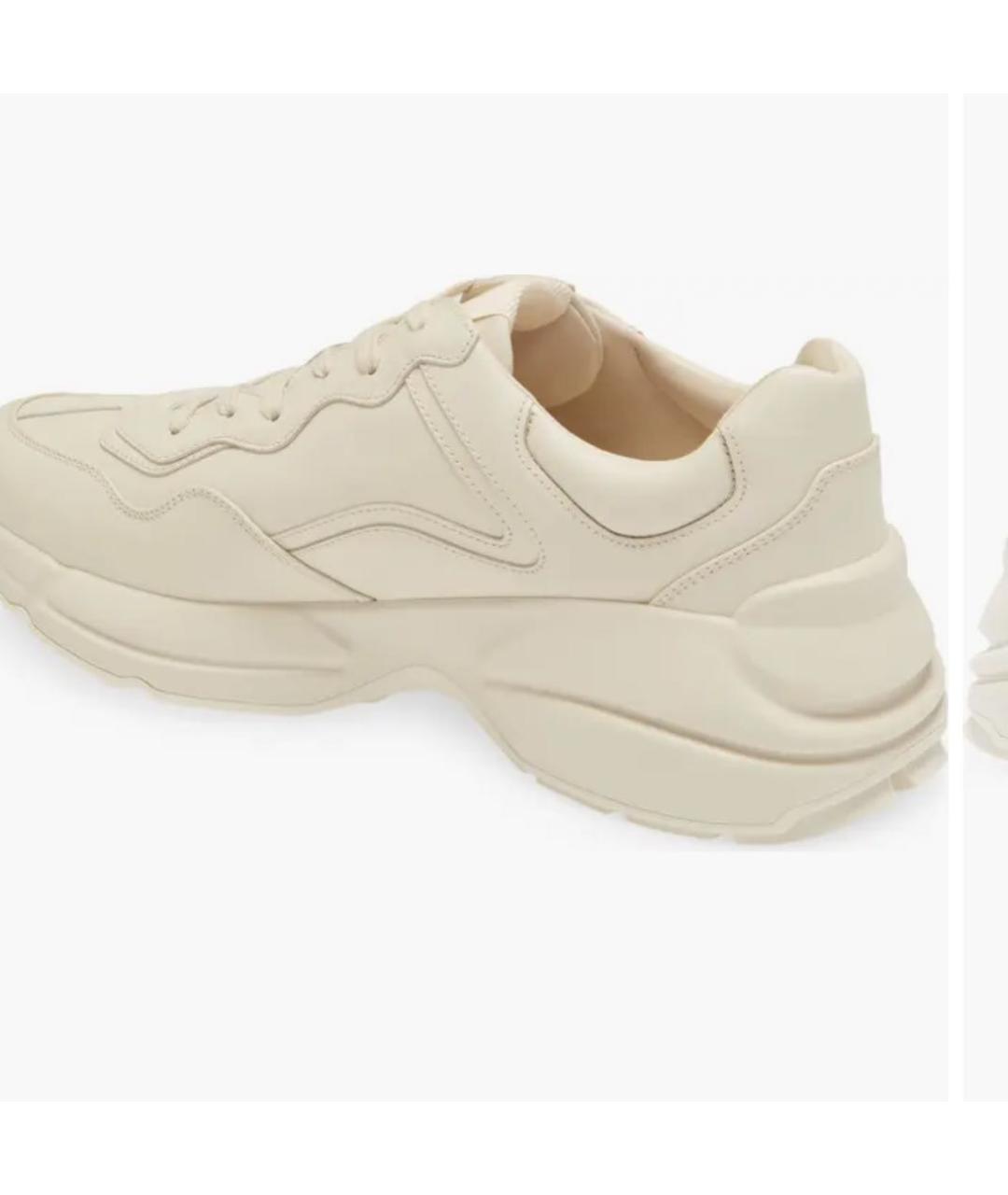 GUCCI Белые кожаные кроссовки, фото 3