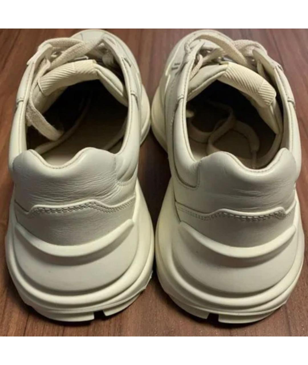 GUCCI Белые кожаные кроссовки, фото 4