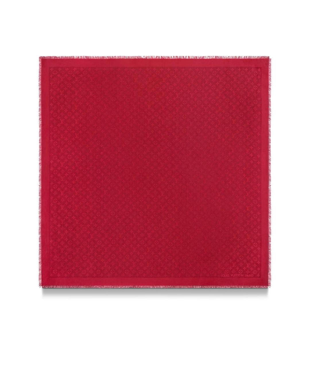 LOUIS VUITTON Красный шерстяной платок, фото 3