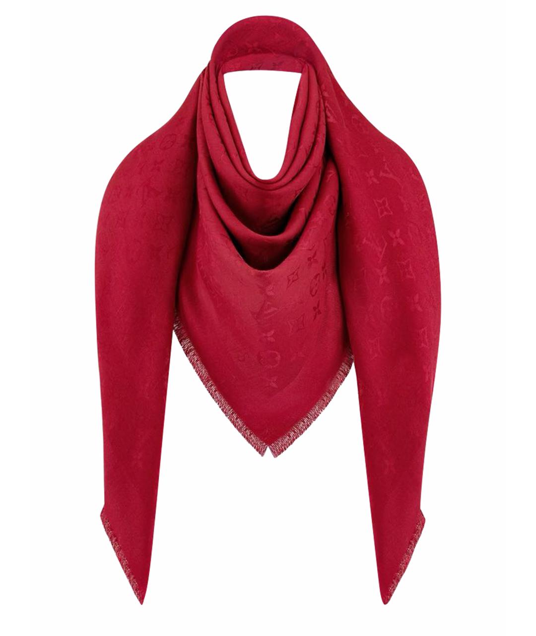 LOUIS VUITTON Красный шерстяной платок, фото 1