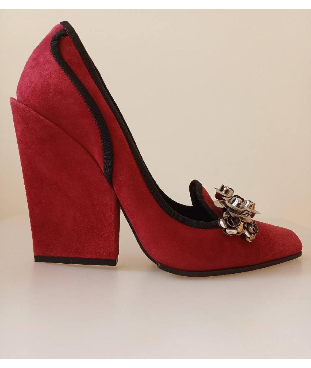 SERGIO ROSSI Красные замшевые туфли, фото 6