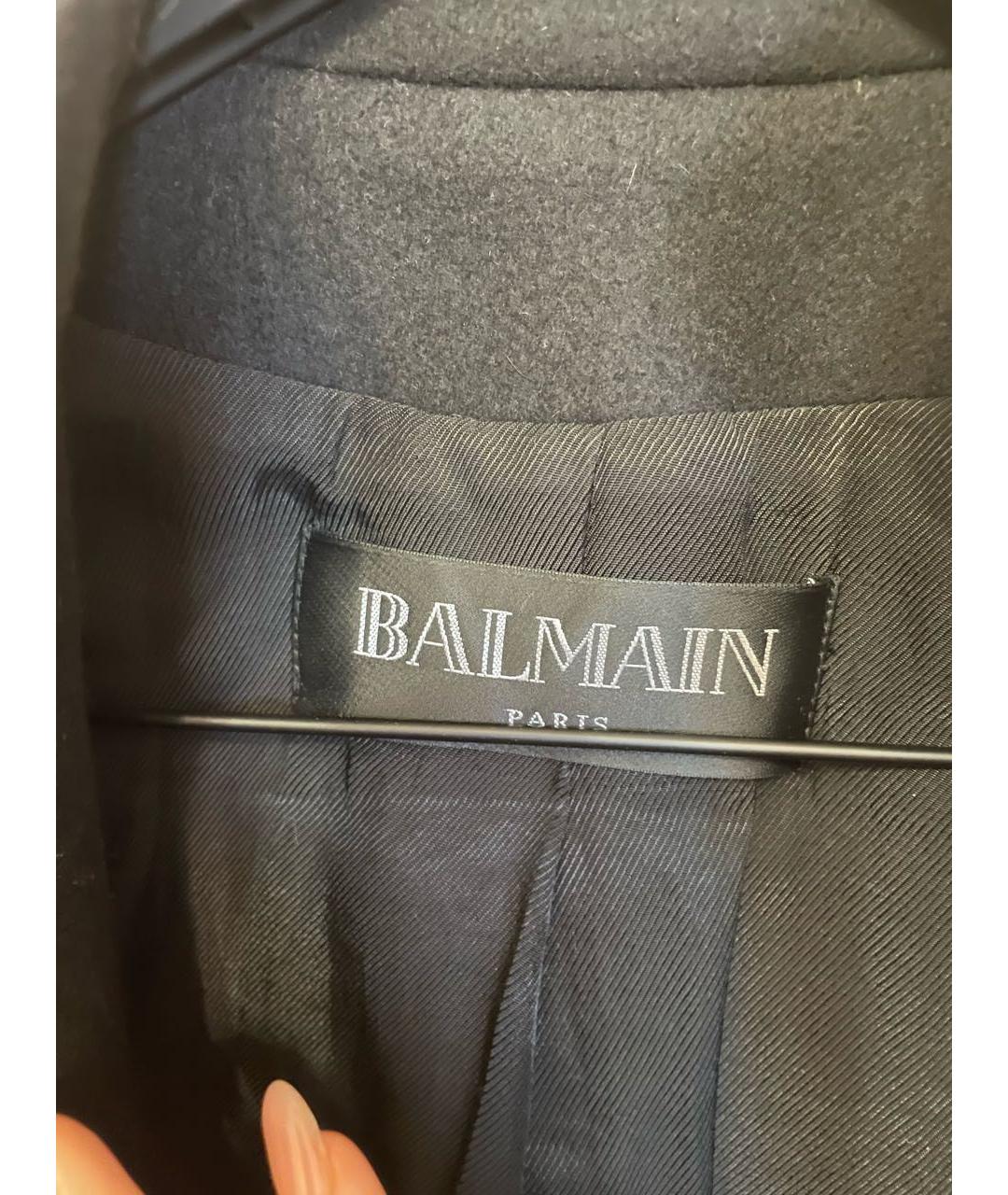 BALMAIN Черное шерстяное пальто, фото 6