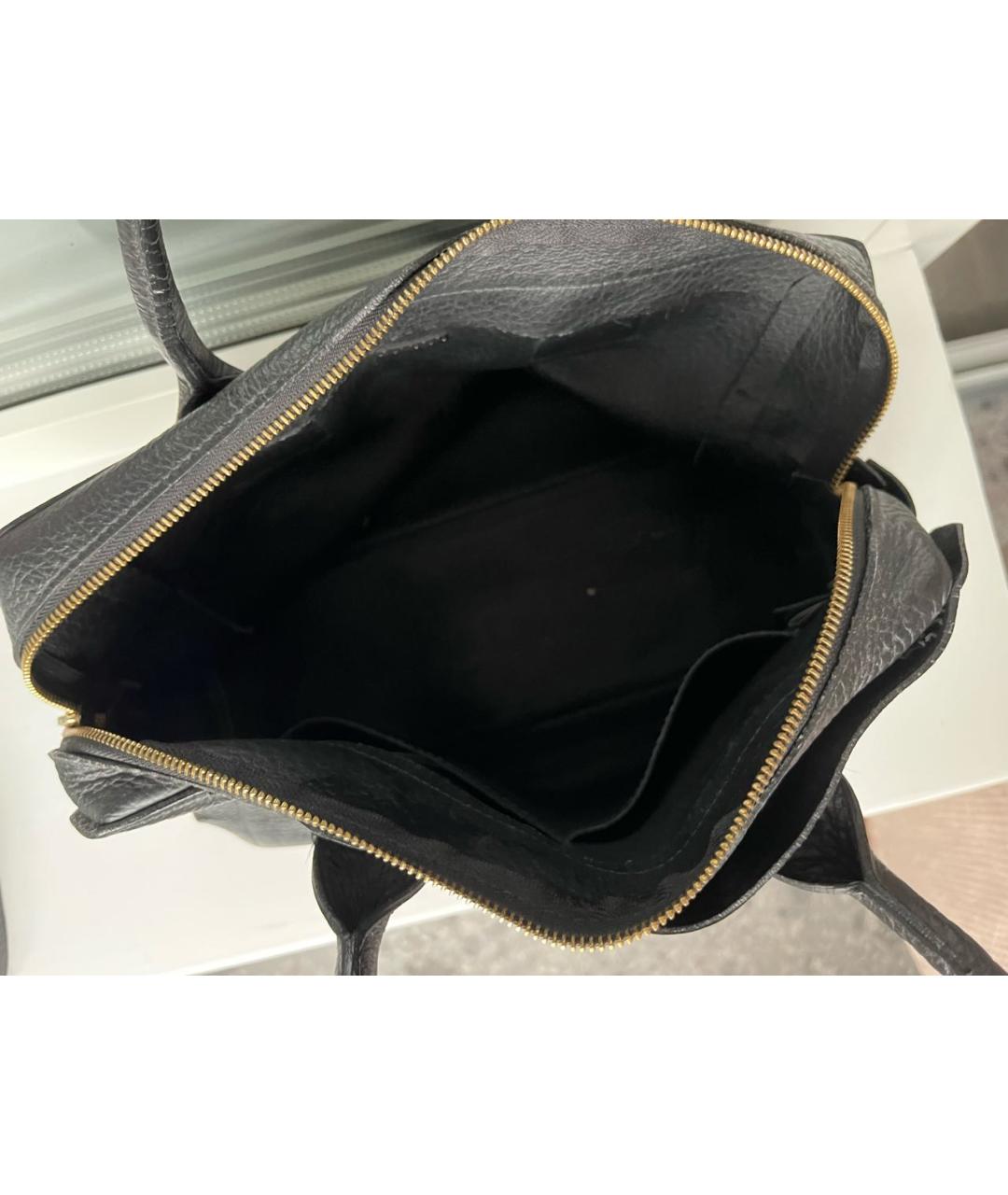 FURLA Черная кожаная сумка с короткими ручками, фото 6