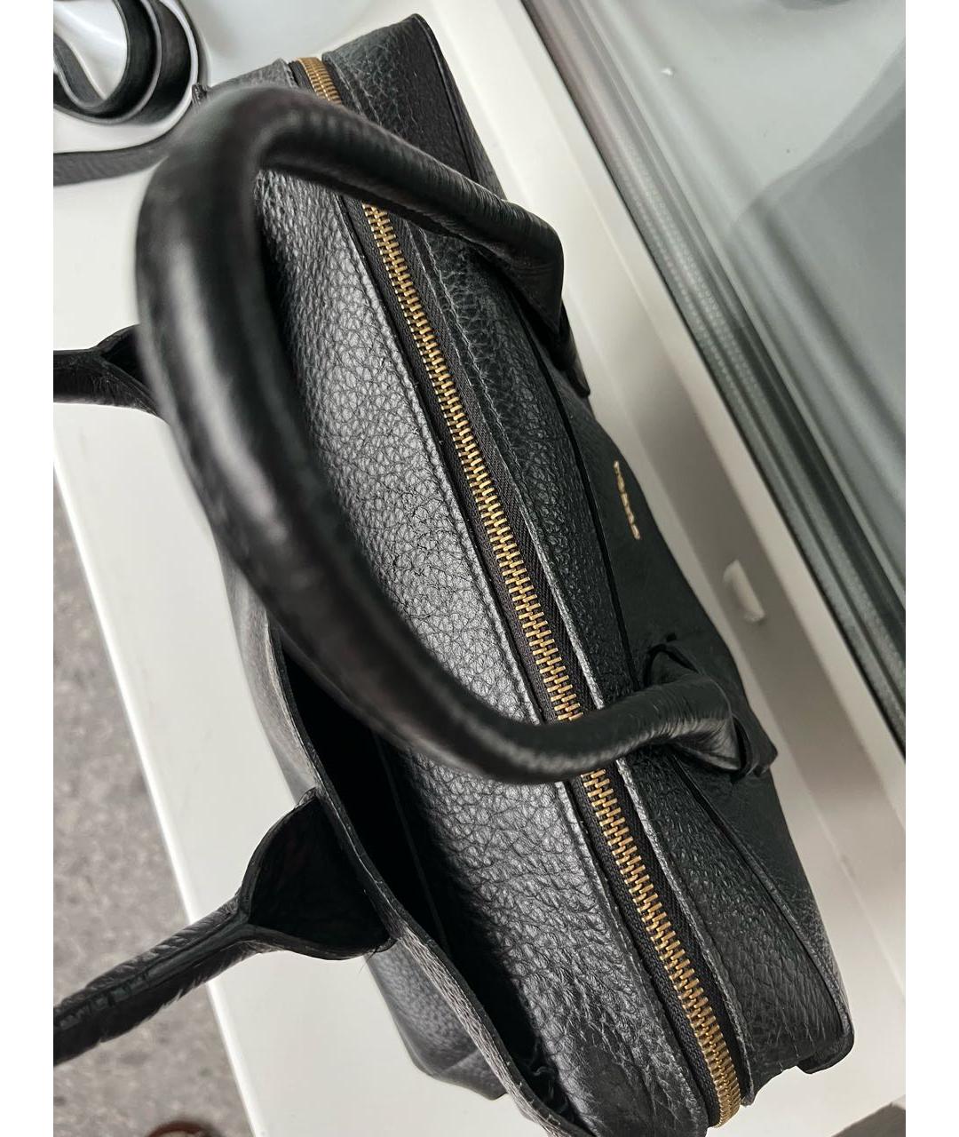 FURLA Черная кожаная сумка с короткими ручками, фото 5