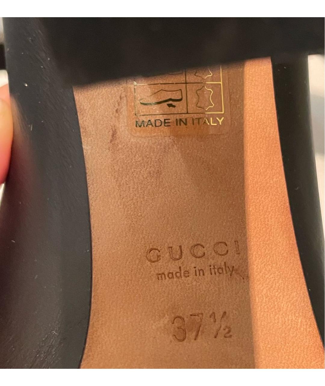 GUCCI Черные кожаные туфли, фото 4