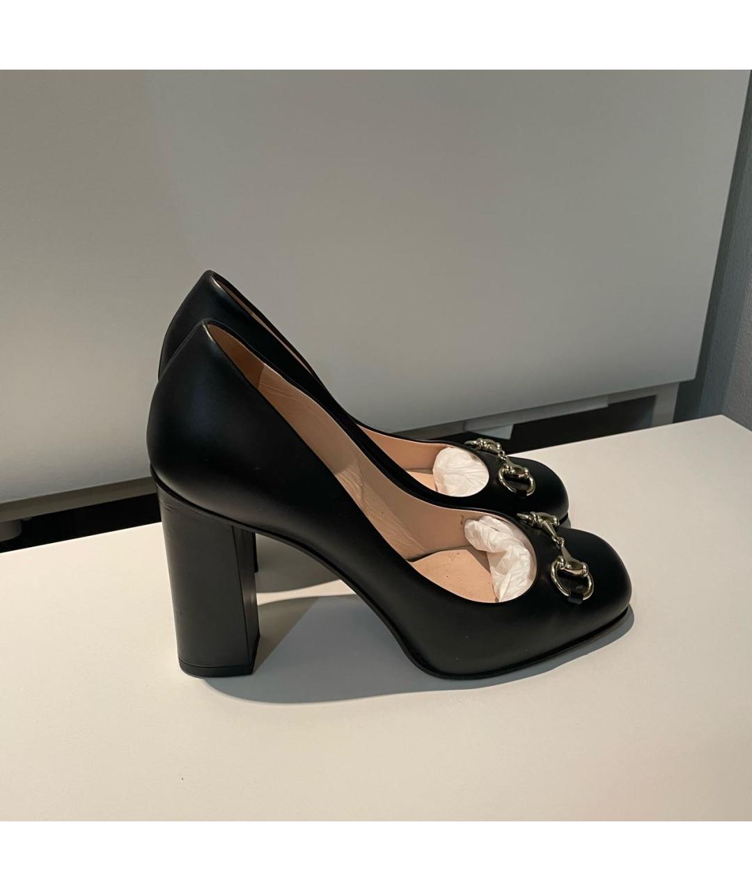GUCCI Черные кожаные туфли, фото 8