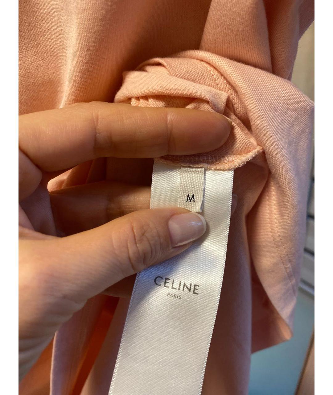 CELINE PRE-OWNED Бежевая хлопковая футболка, фото 5